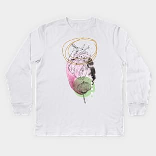 Anatomical heart, engraving drawing. Kids Long Sleeve T-Shirt